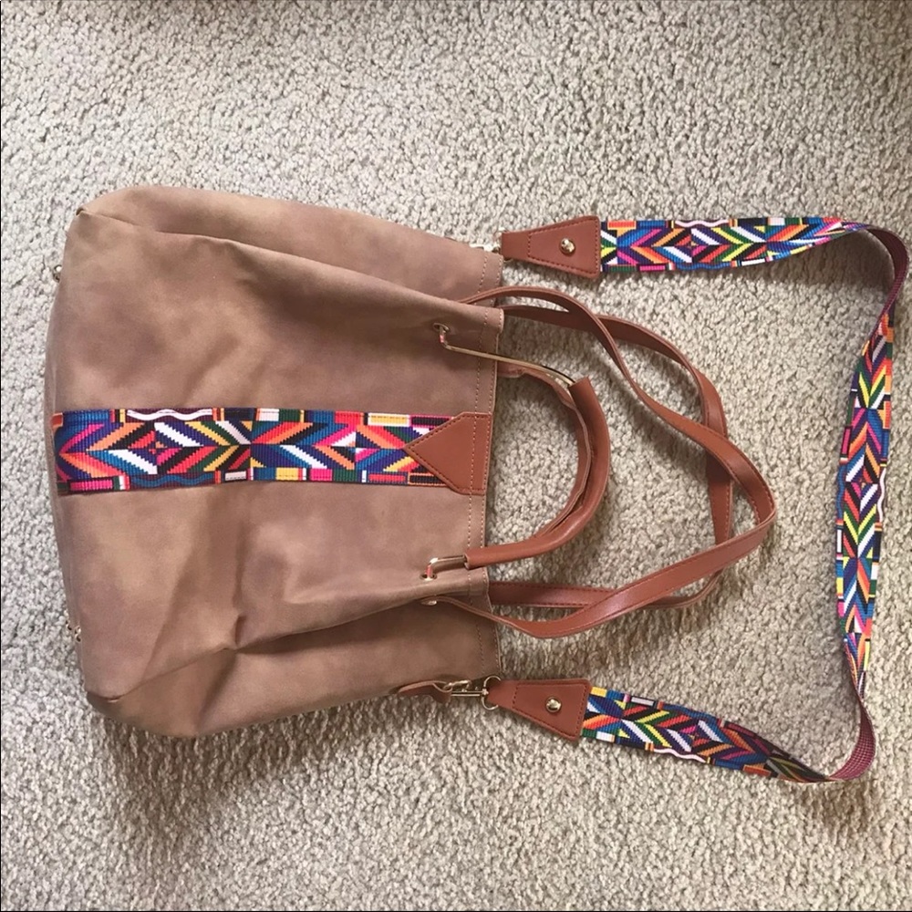 Guitar strap purse with pouch